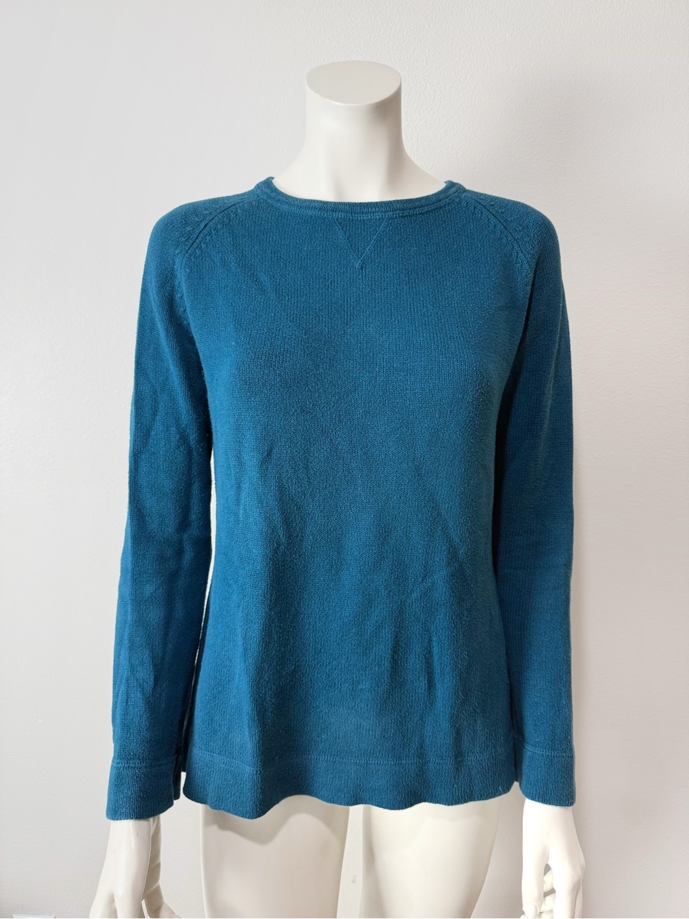 Vintage Eddie Bauer Teal Fine Knit Pullover Sweater Crewneck Women’s Small